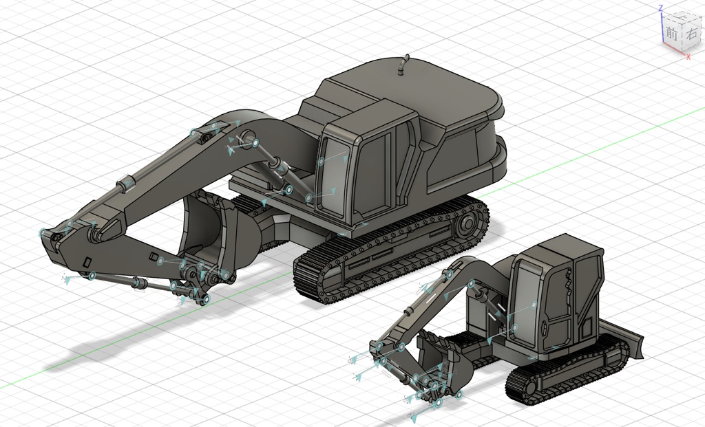 《商船/客船EX18》土建車両セット「中型油圧ショベル」1/700