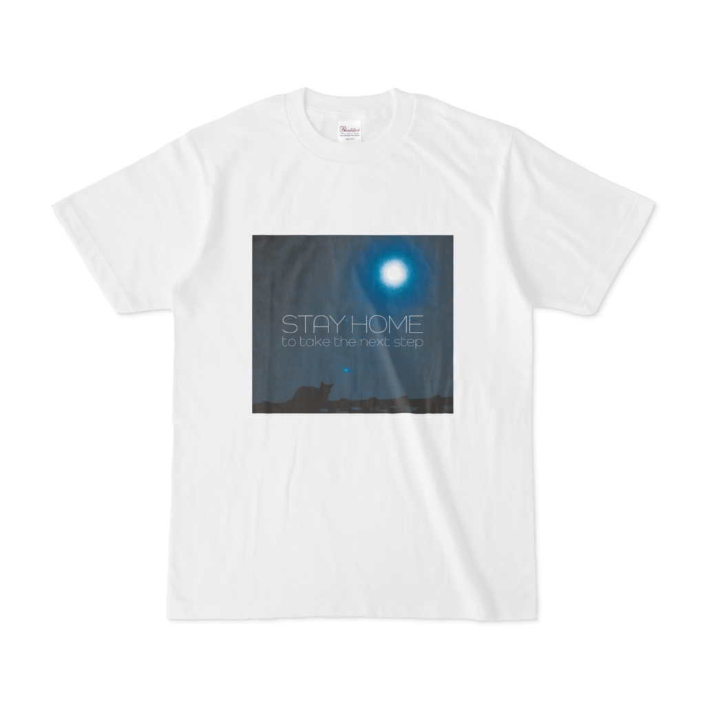 STAY HOME Tシャツ(月夜の猫ver.)