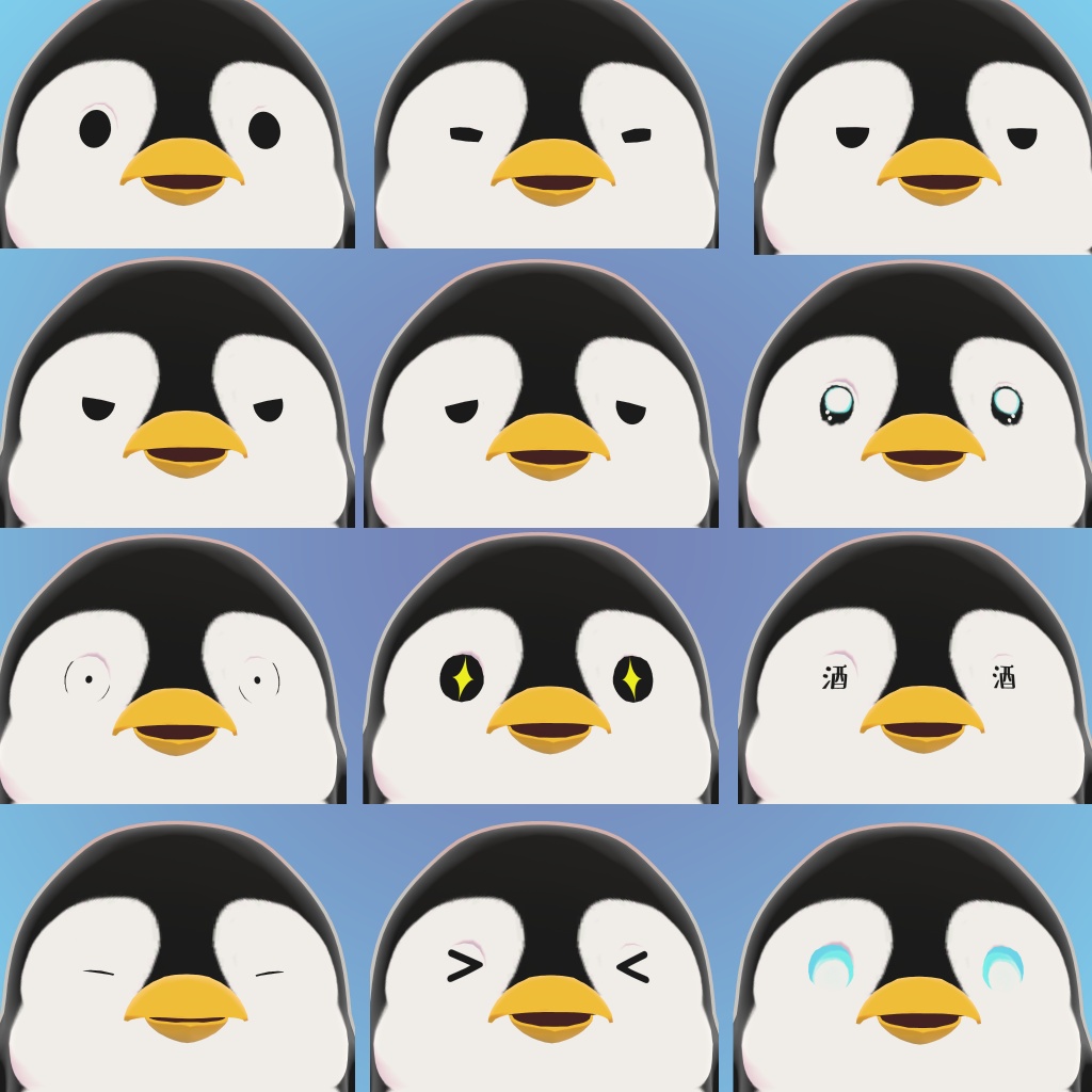 オリジナル3Dモデル 『だめペンギン』
