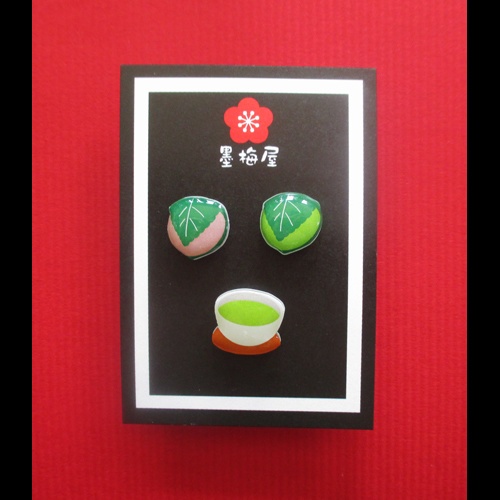 桜餅ピアス３個セット