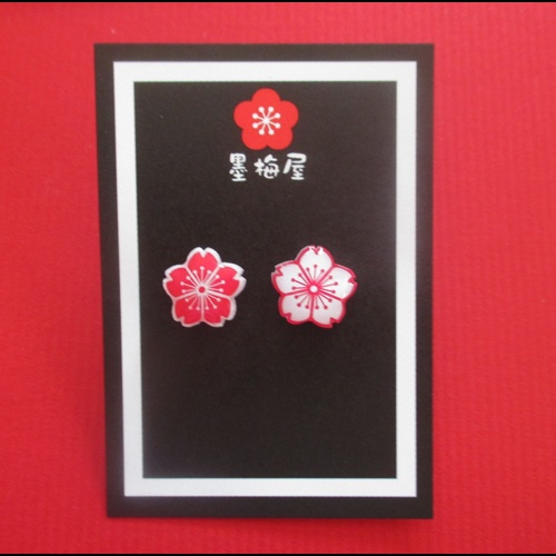 桜ピアス１１桃白×白