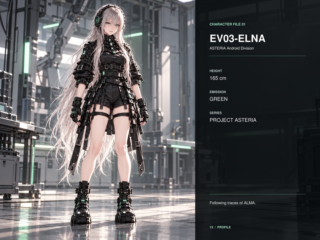 EV03-ELNA Episode 01|本編10P+設定・ビジュアル14P|フルカラーSF