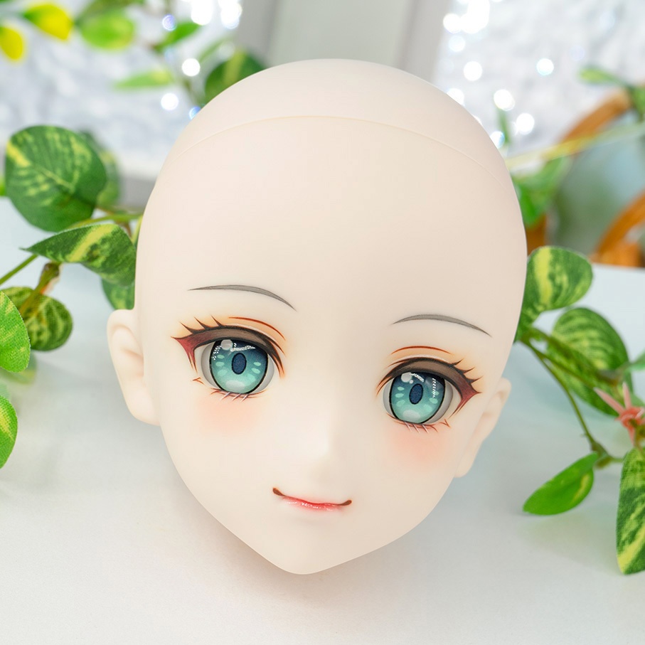 【即納】 ★ DDH-09(セミホワイト肌) カスタムヘッド+手作りアイ+ウイッグ [KK WORKSHOP] No.393