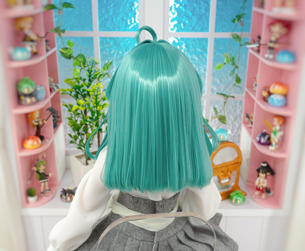 【即納】 ★ DDH-09(セミホワイト肌) カスタムヘッド+手作りアイ+ウイッグ [KK WORKSHOP] No.393