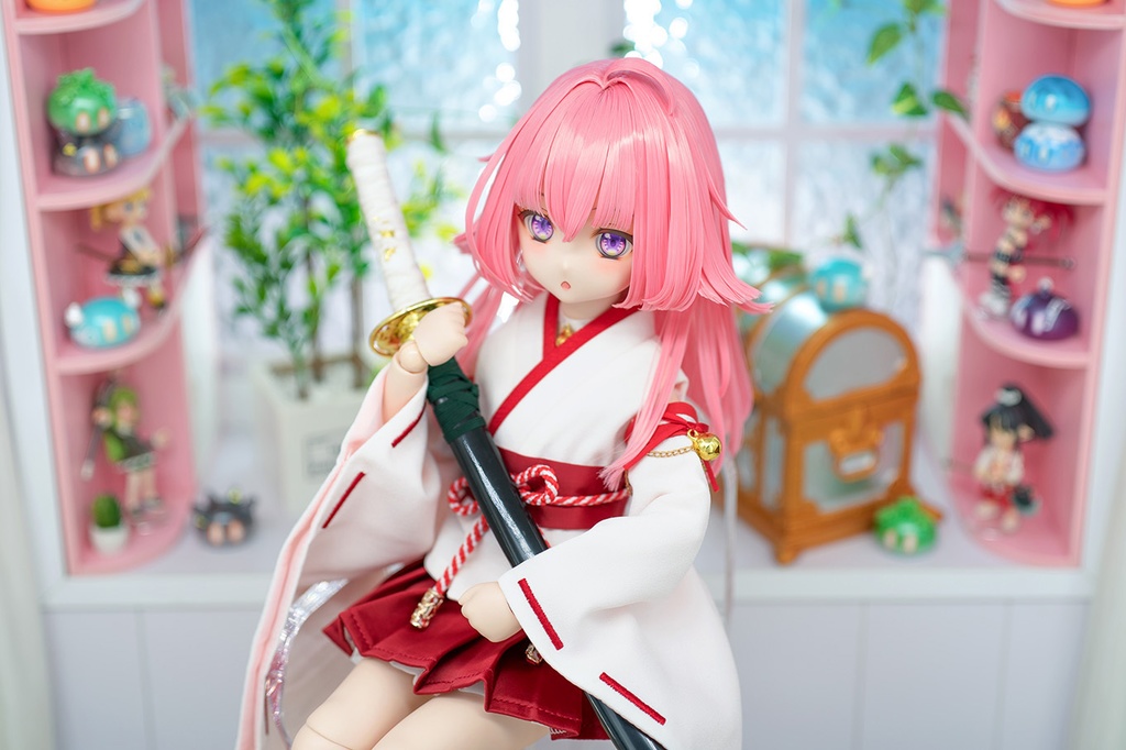 【即納】DDH-27(フレッシュ肌) カスタムヘッド+手作りアイ+ウイッグ KK WORKSHOP NO.397