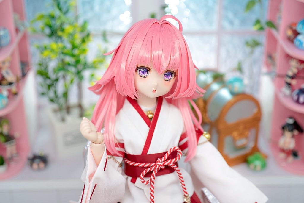 【即納】DDH-27(フレッシュ肌) カスタムヘッド+手作りアイ+ウイッグ KK WORKSHOP NO.397