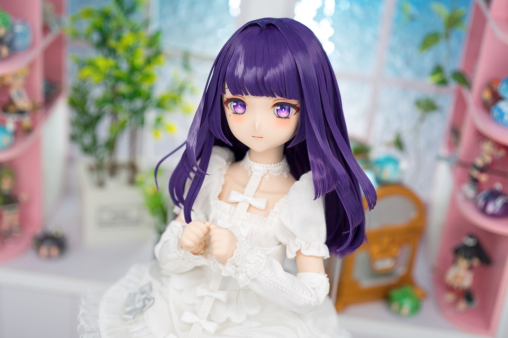 【即納】 ★ DDH-10 (フレッシュ肌) カスタムヘッド＋手作りアイ＋ウイッグ [雷電影 イメージ] KK WORKSHOP NO.399