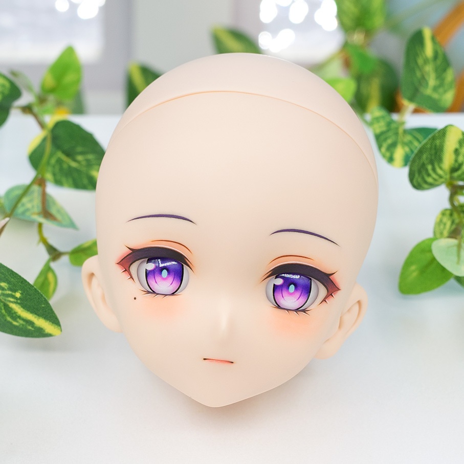 【即納】 ★ DDH-10 (フレッシュ肌) カスタムヘッド＋手作りアイ＋ウイッグ [雷電影 イメージ] KK WORKSHOP NO.399