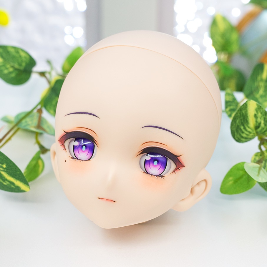 【即納】 ★ DDH-10 (フレッシュ肌) カスタムヘッド＋手作りアイ＋ウイッグ [雷電影 イメージ] KK WORKSHOP NO.399