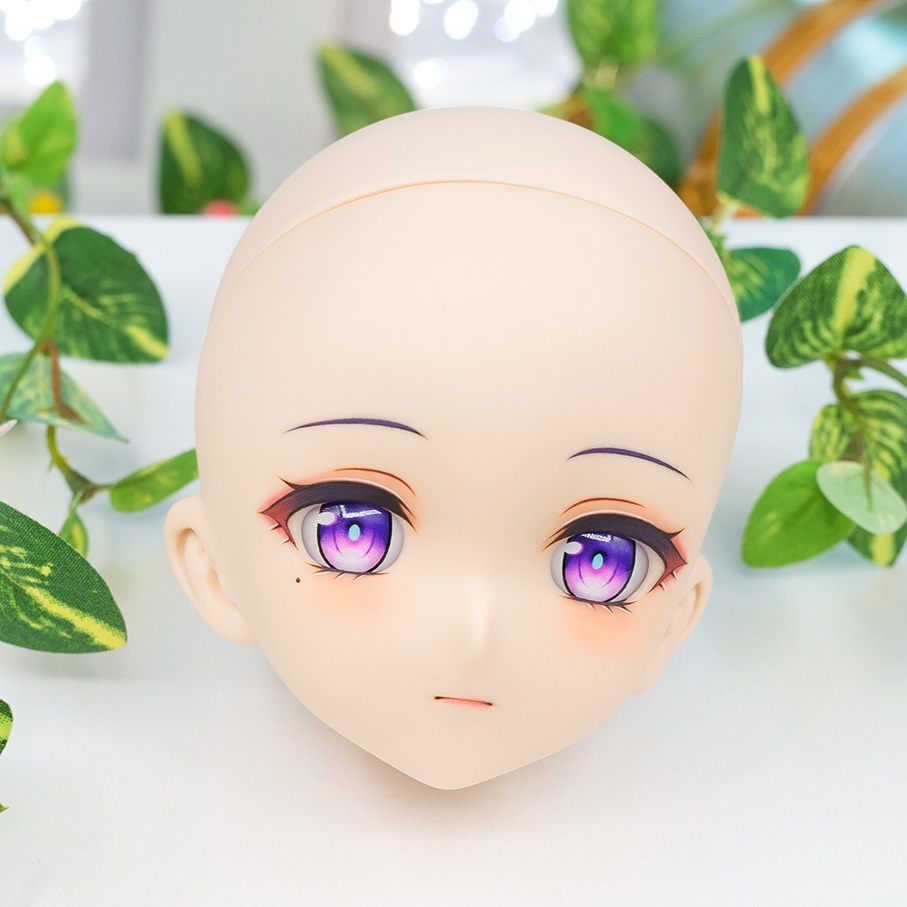 【即納】 ★ DDH-10 (フレッシュ肌) カスタムヘッド＋手作りアイ＋ウイッグ [雷電影 イメージ] KK WORKSHOP NO.399