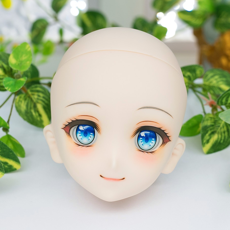 【即納】 ★ DDH-06(セミホワイト肌) カスタムヘッド+手作りアイ+ウイッグ [KK WORKSHOP] No.400