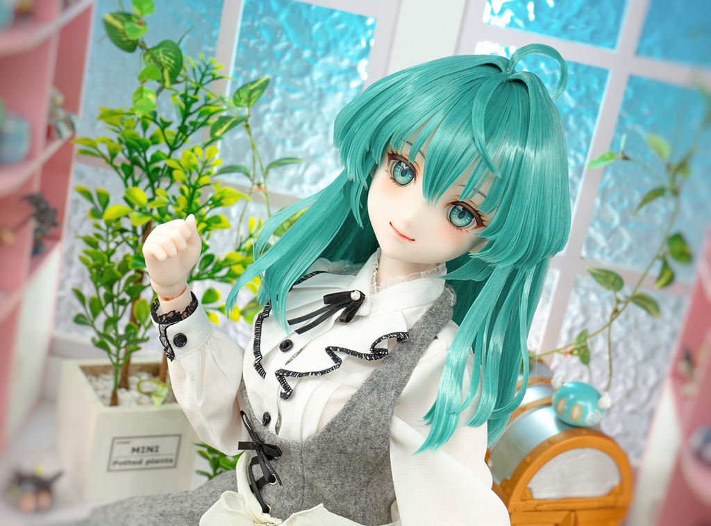 【即納】 ★ DDH-09(セミホワイト肌) カスタムヘッド+手作りアイ [KK WORKSHOP] No.393