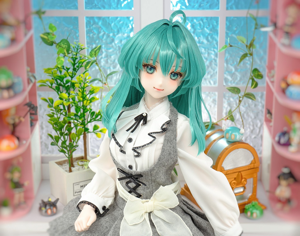 【即納】 ★ DDH-09(セミホワイト肌) カスタムヘッド+手作りアイ [KK WORKSHOP] No.393