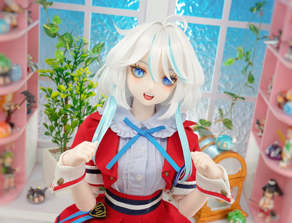 【即納】 ★ DDH-09(セミホワイト肌) カスタムヘッド+手作りアイ [KK WORKSHOP] No.392