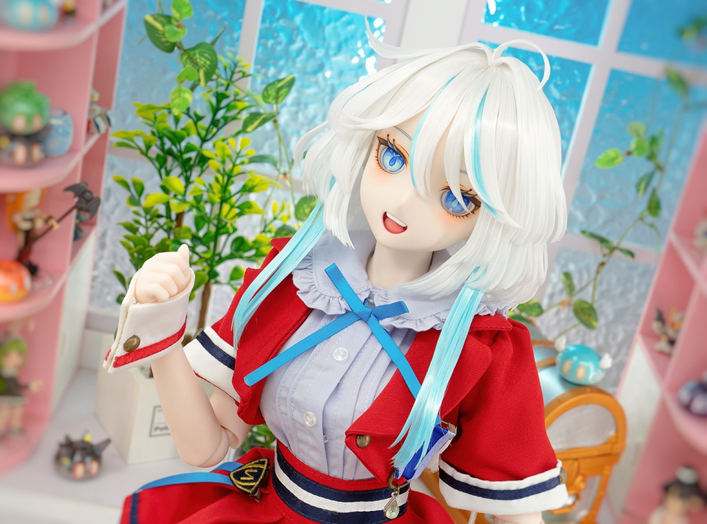 【即納】 ★ DDH-09(セミホワイト肌) カスタムヘッド+手作りアイ [KK WORKSHOP] No.392