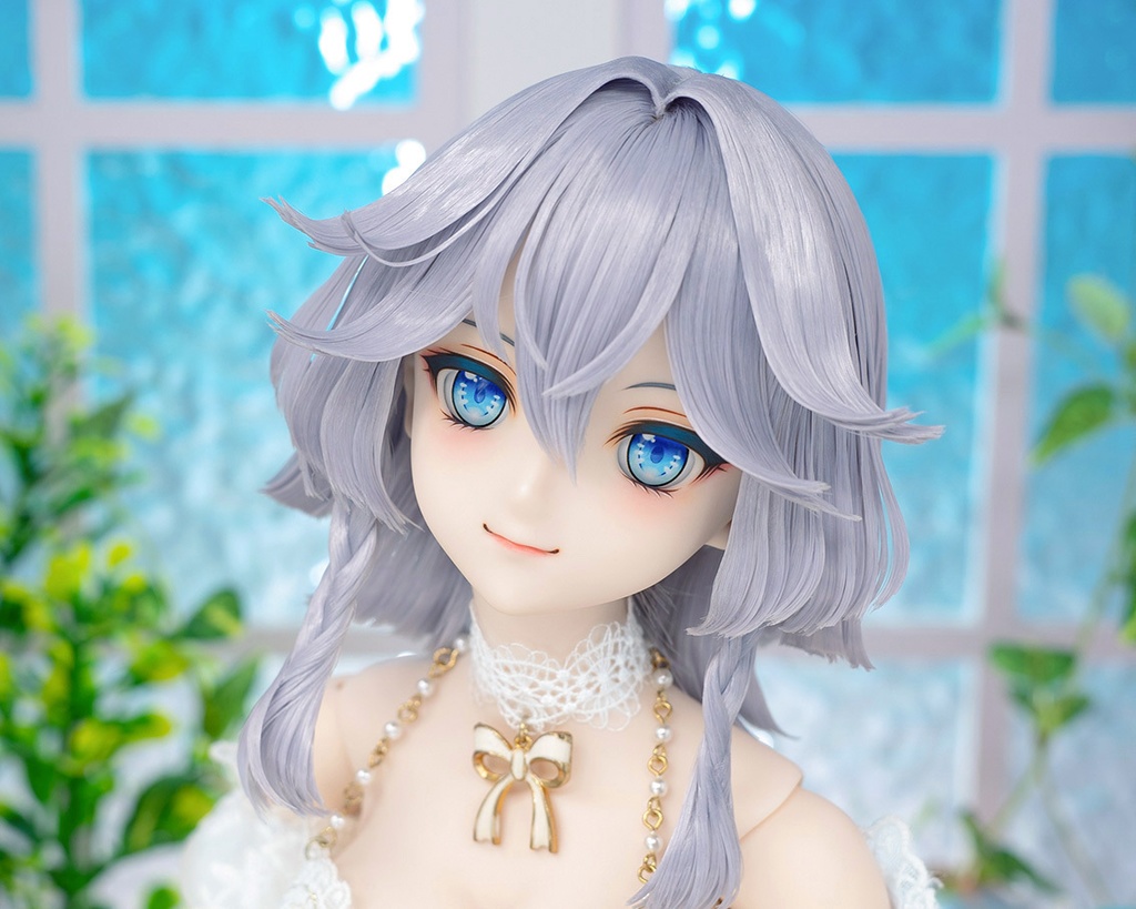 【即納】DDH-09(セミホワイト肌) カスタムヘッド+手作りアイ [KK WORKSHOP] No.401