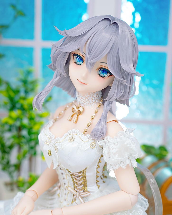 【即納】DDH-09(セミホワイト肌) カスタムヘッド+手作りアイ [KK WORKSHOP] No.401