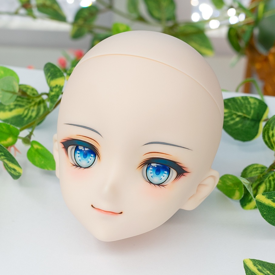 【即納】 ★ DDH-09(セミホワイト肌) カスタムヘッド+手作りアイ+ウイッグ [KK WORKSHOP] No.401