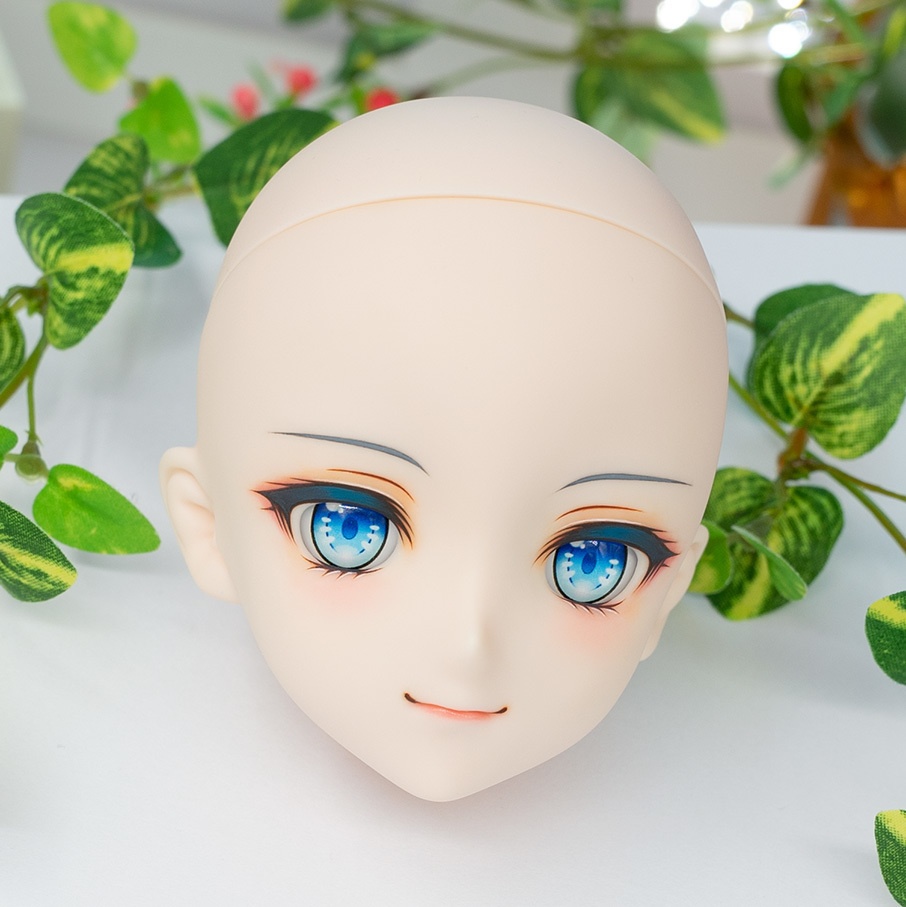 【即納】 ★ DDH-09(セミホワイト肌) カスタムヘッド+手作りアイ+ウイッグ [KK WORKSHOP] No.401