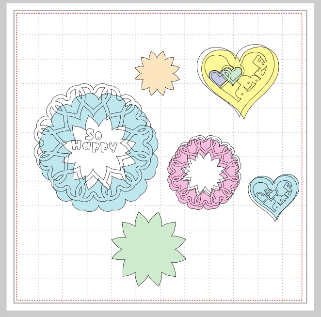 <スキャンカット>ハートがモチーフのカットデータ