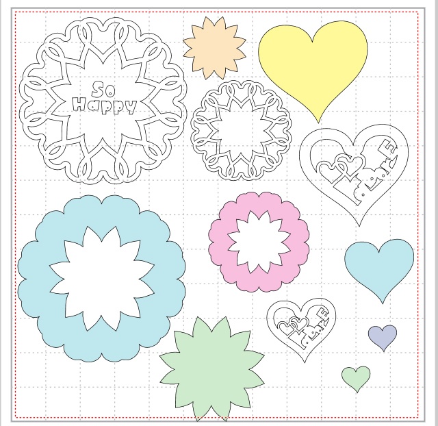 <スキャンカット>ハートがモチーフのカットデータ