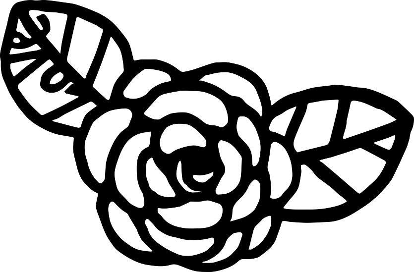 手描きのバラをスマホでカットデータにしたもの