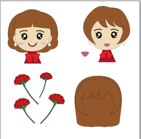 母の日キャラクターカットデータ　期間限定