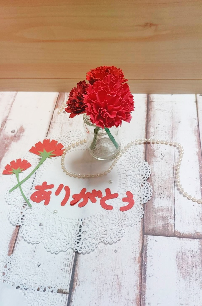 母の日 カーネーション ありがとう<スキャンカット/シルエットカメオ>