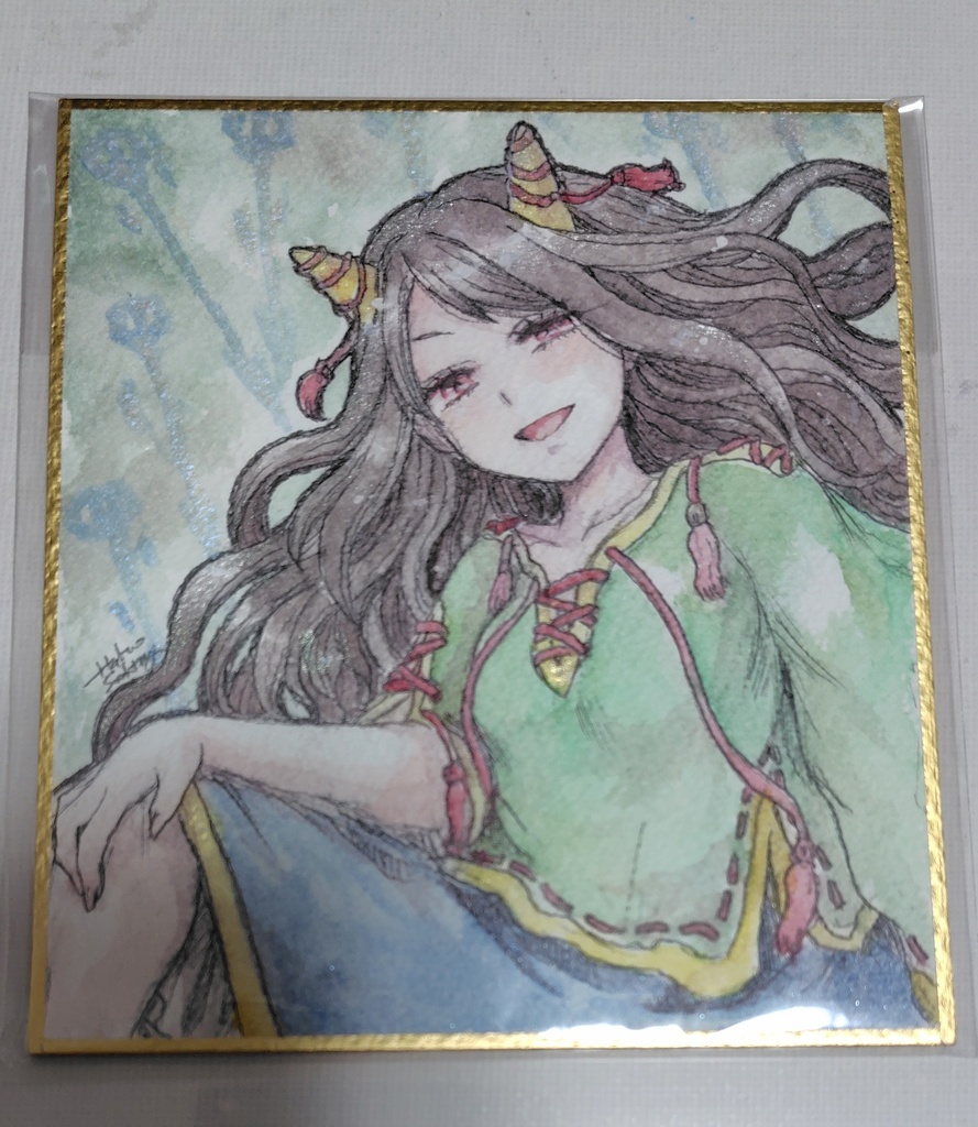 透明水彩色紙原画