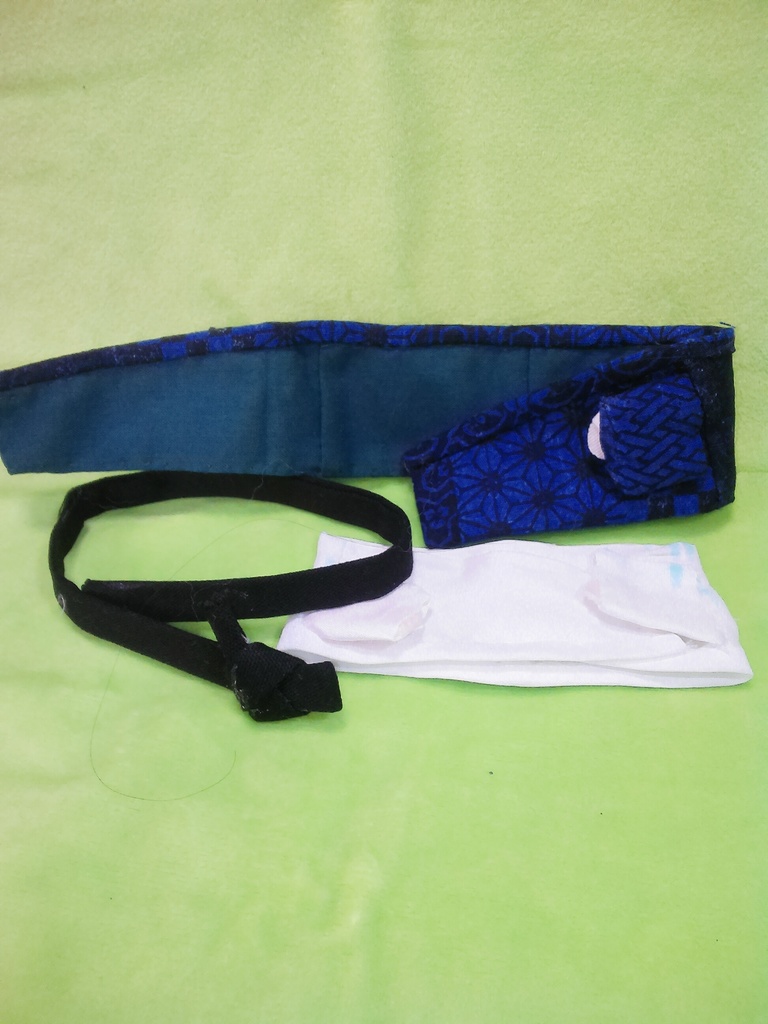 ふわころさんのお着物　男物　紺裏緑　5セット