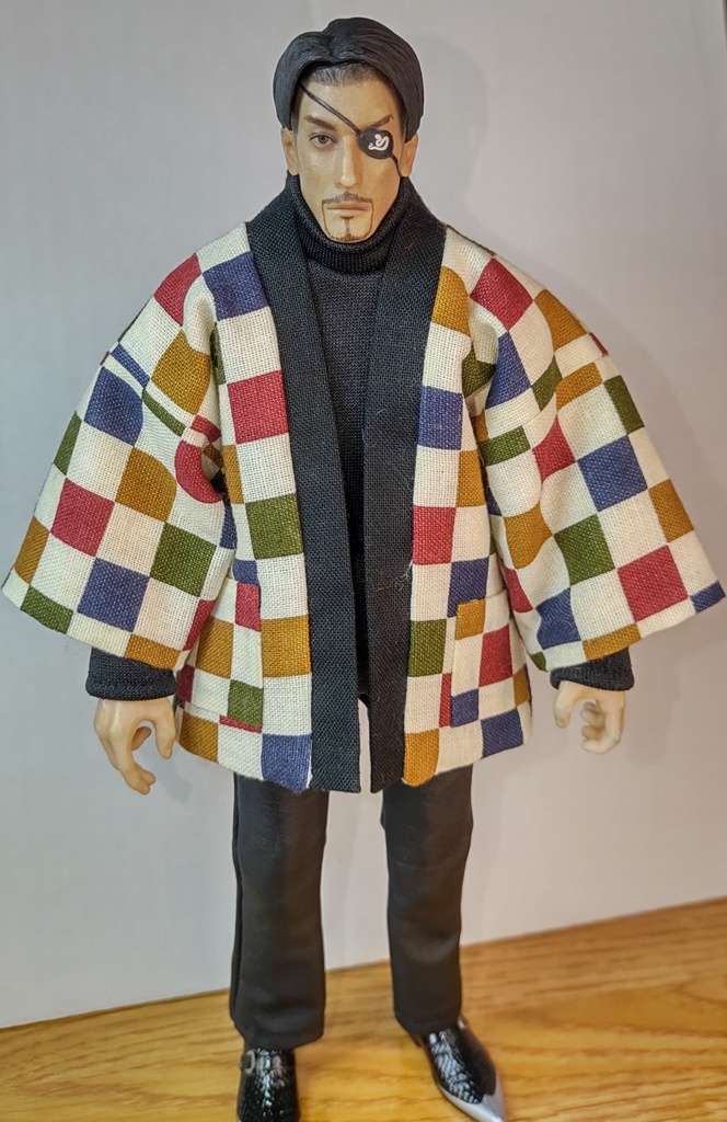 桐生一馬&真島吾朗フィギュア用半纏・和モダン風(市松模様)