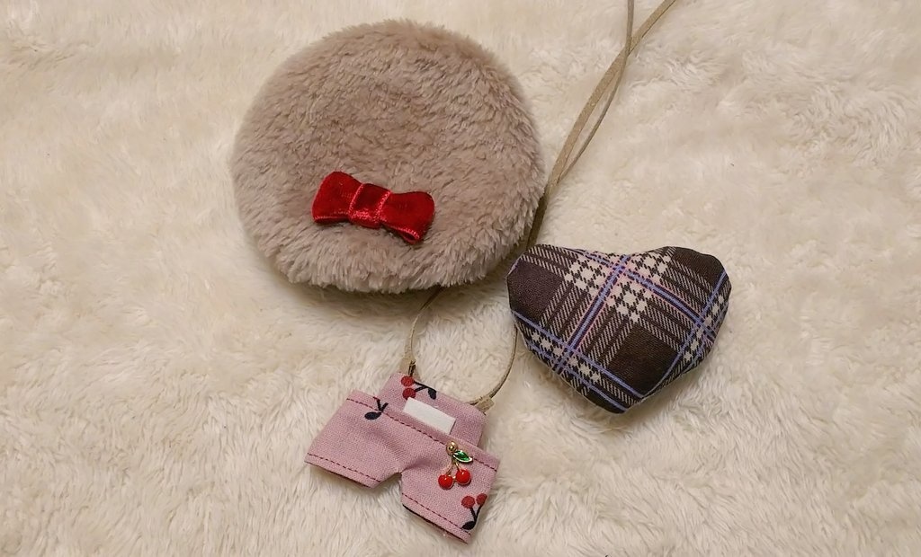 10cmサイズ ぬい用 帽子とサロペットのセット