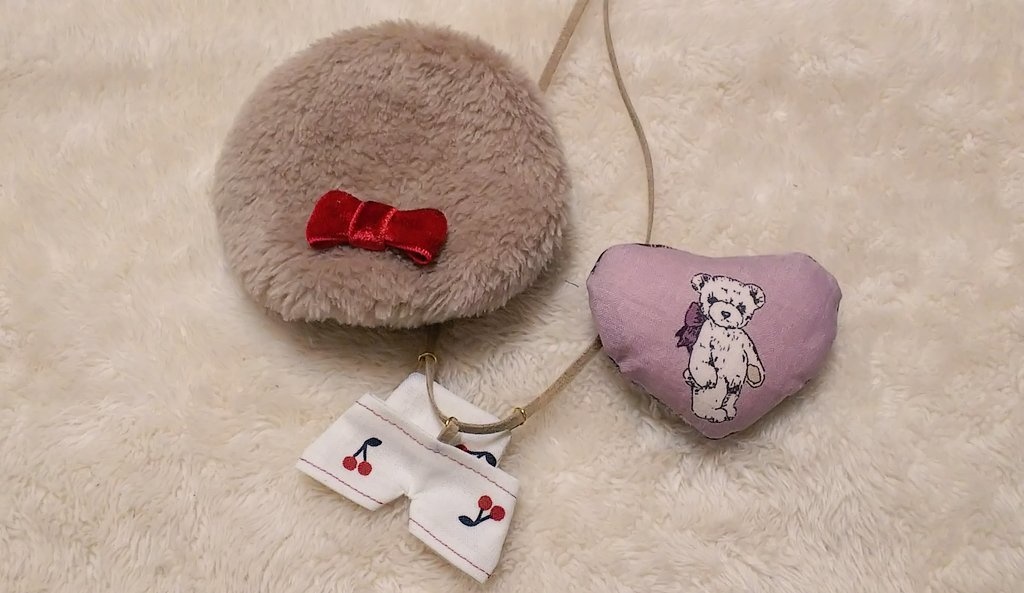 10cmサイズ ぬい用 帽子とサロペットのセット