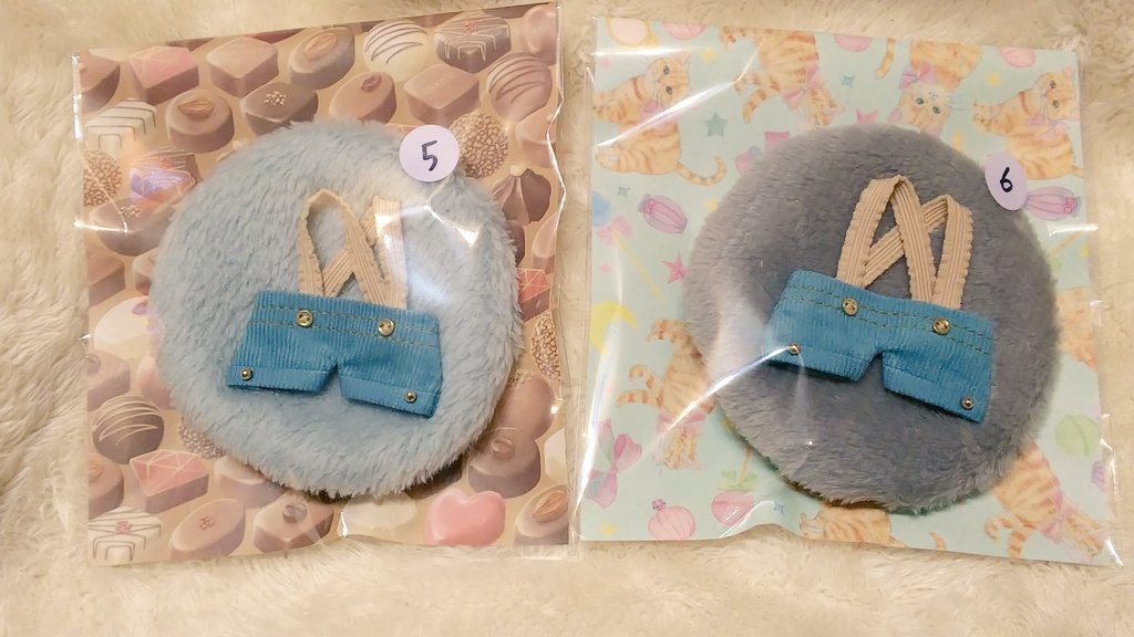 10cmぬいサイズ向け ファー帽子とサスペンダーパンツのセット