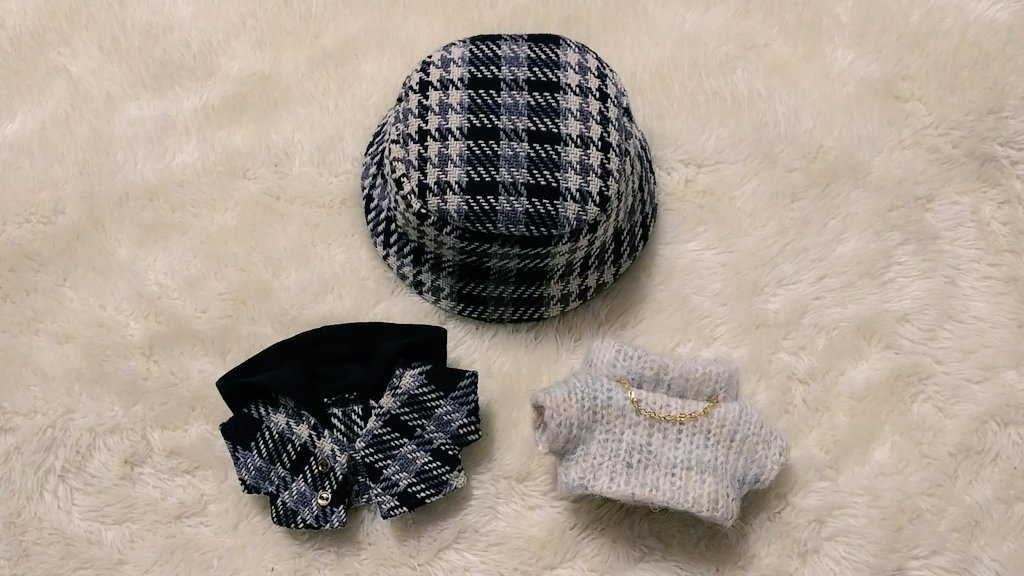 千鳥柄のセットアップ 10cmサイズのぬい用