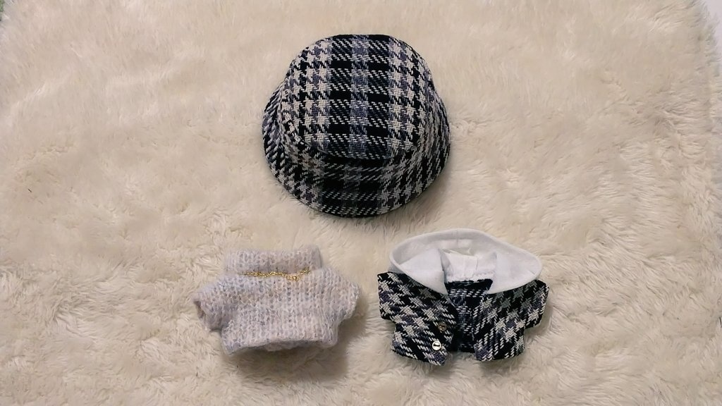 千鳥柄のセットアップ 10cmサイズのぬい用