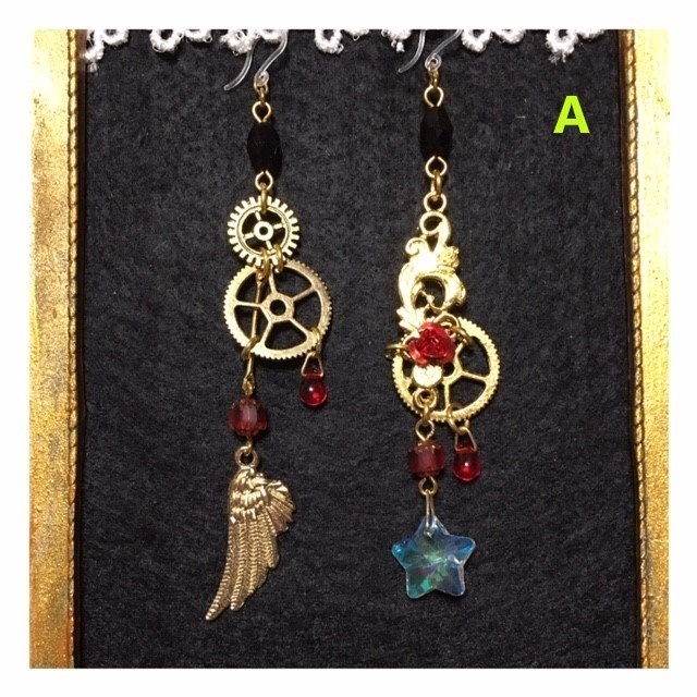 歯車耳飾り 星の雫