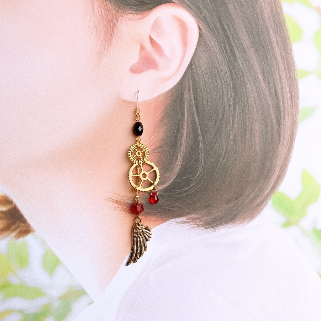 歯車耳飾り 星の雫