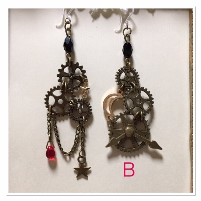 歯車耳飾り (月光の糸)