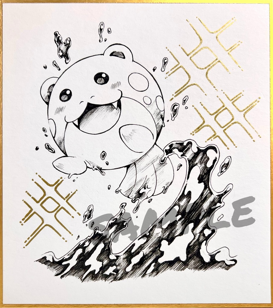 手描きイラスト　pkmn【タマザラシ】　小色紙　アナログ　直筆原画