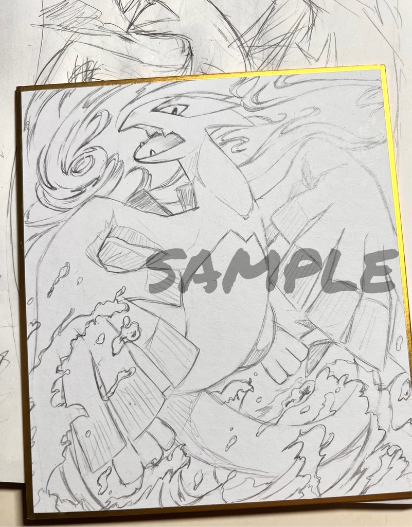 手描きイラスト pkmn【ルギア】 小色紙 アナログ 直筆原画