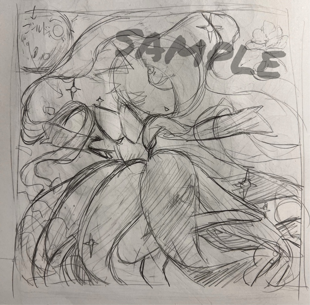 手描きイラスト pkmn【メガサーナイト】 小色紙 アナログ 直筆原画