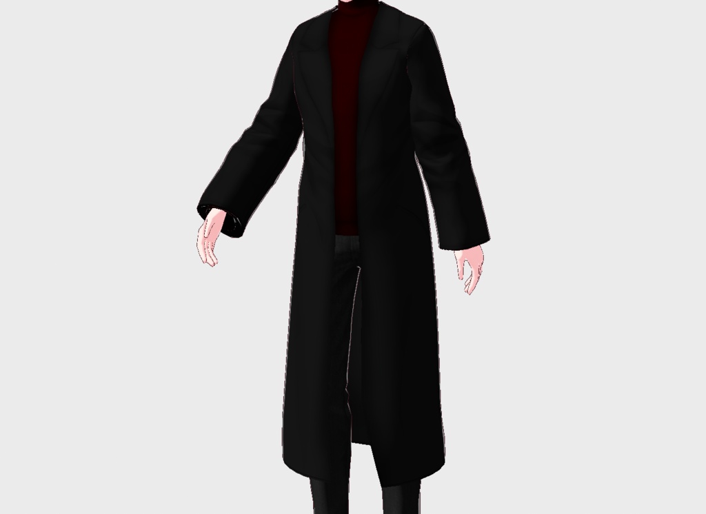 Vroid Simple long coat(+turtleneck)