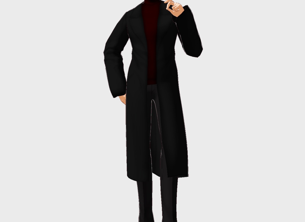 Vroid Simple long coat(+turtleneck)