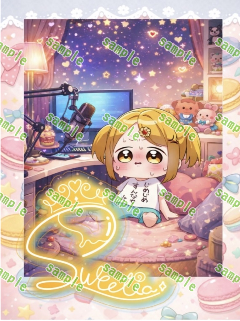 サイン入りチェキ風カード(配信部屋風)