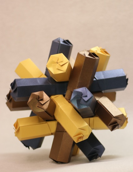 折図＋紙セット「12本の六角柱の複合体」