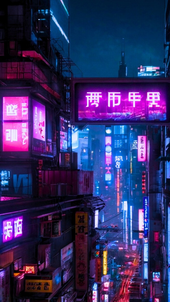 Cyberpunk Neon City – Futuristic Megacity AI Art Wallpaper Pack