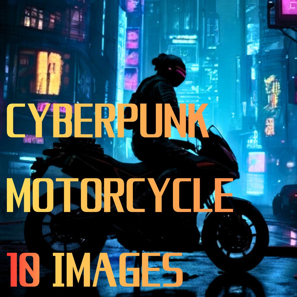 Cyberpunk Motorcycle Night City – Futuristic AI Art Wallpaper Pack (10 Images)