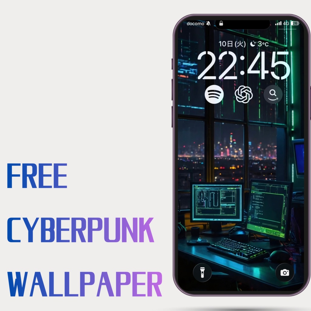 Free Cyberpunk Phone Wallpaper – Futuristic Neon City (AI Art)