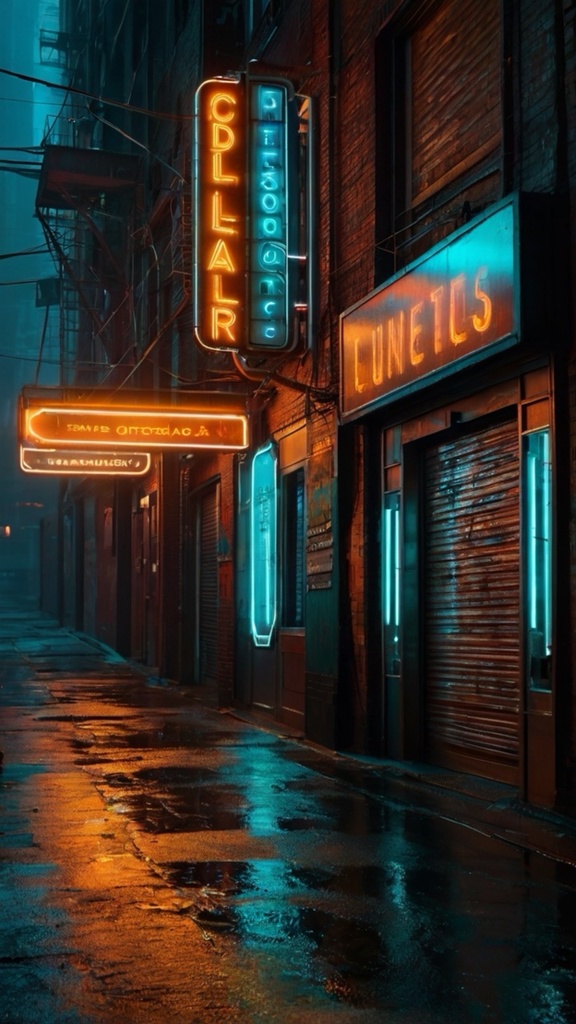 Cyberpunk Neon Alley – Futuristic Purple City Backstreet AI Wallpaper Pack (10 Images)